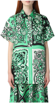 Bandana Print Blouse voor Dames RED Valentino , Green , Dames - M