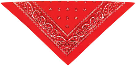 Bandana - rood - boeren zakdoek - dames/heren - driehoek - cowboy verkleedkleding - Verkleedattributen