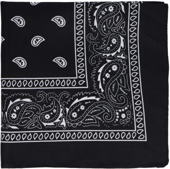 Bandana - zwart - boeren zakdoek - dames/heren - vierkant - cowboy verkleedkleding - Verkleedattributen