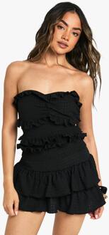 Bandeautop Met Getextureerde Ruches, Black - 42