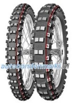 Banden Mitas Terra Force-MX MH ( 70/100-10 TT 41J Achterwiel, Rubbermengsel Medium HARD, NHS, rot & gruen ) zwart