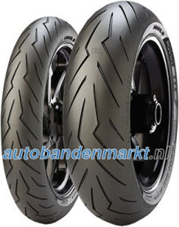 Banden Pirelli Diablo Rosso III ( 140/70 R17 TL 66H Achterwiel, M/C ) zwart