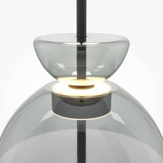 Bangkok, trommelvorm, lichtgrijs, Ø 25 cm, glas lichtgrijs, zwart