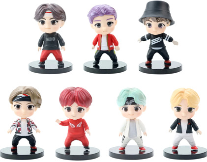 Bangtan Boys Kpop Tiny Tan PVC Action Figure Tinytan Toy Gift for Army V Jungkook Jimin RM Suga Jin Jhope
