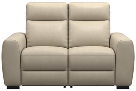 Bank James 2-zits - Stof Melbourne - Leder - Taupe - 95x160x100 Cm