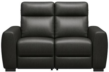 Bank James 2-zits - Stof Melbourne - Leder - Zwart - 95x160x100 Cm