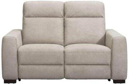 Bank James Elektrisch Verstelbaar 2-zits - Zilver - Polyester/Lederlook - Grijs - 95x160x100 Cm