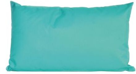 Bank/sier kussens voor binnen en buiten in de kleur aqua blauw 30 x 50 cm - Sierkussens