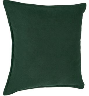 Bank/sierkussens huiskamer Sophia - 45 x 45 cm - donkergroen - polyester - met rits - Sierkussens