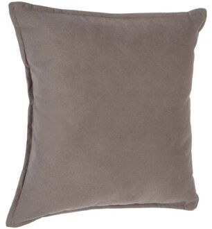 Bank/sierkussens huiskamer Sophia - 45 x 45 cm - taupe - polyester - met rits - Sierkussens