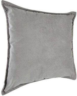 Bank/sierkussens huiskamer Sophia - 45 x 45 cm - zilvergrijs - polyester - met rits - Sierkussens