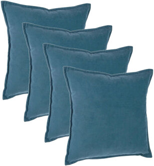 Bank/sierkussens Sophia - 4x - 45 X 45 Cm - Blauw