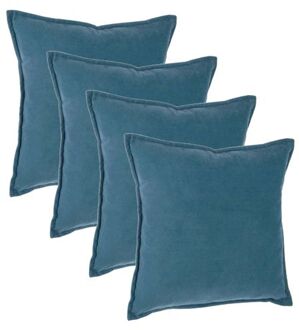 Bank/sierkussens Sophia - 4x - 45 X 45 Cm - Blauw