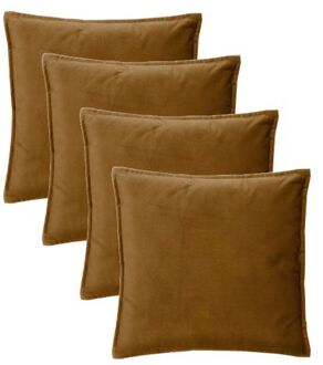 Bank/sierkussens Sophia - 4x - 55 X 55 Cm - Goud/bruin