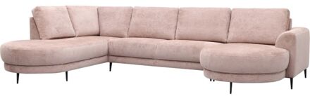 Bank Soof hoekziteiland rond links + 2,5 zits zonder arm + longchair rond arm rechts