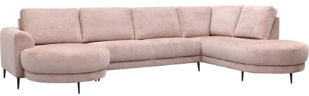 Bank Soof longchair rond arm links + 2,5 zits zonder arm + hoekziteiland rond rechts