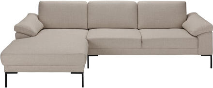 Bank Tom Met Chaise Longue Links - Basel - Stof - Beige - 162x261x84 Cm