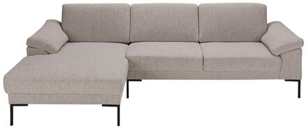 Bank Tom Met Chaise Longue Links - Java - Stof - Beige - 162x261x84 Cm