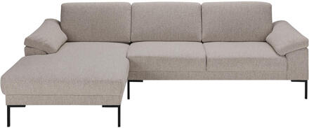 Bank Tom Met Chaise Longue Links - Monza - Stof - Beige - 162x261x84 Cm