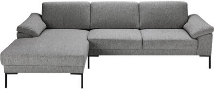 Bank Tom Met Chaise Longue Links - Monza - Stof - Grijs - 162x261x84 Cm