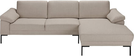 Bank Tom Met Chaise Longue Rechts - Basel - Stof - Beige - 162x261x84 Cm