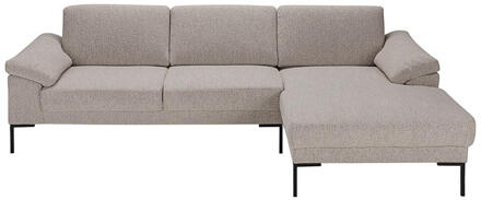 Bank Tom Met Chaise Longue Rechts - Java - Stof - Beige - 162x261x84 Cm