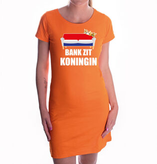 Bank zit koningin oranje jurk voor dames - Koningsdag / Woningsdag - oranje kleding / jurkjes L