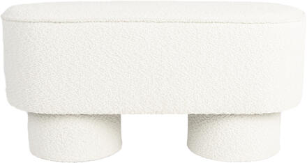 Bankje 'Lonetta' Bouclé, kleur Wit