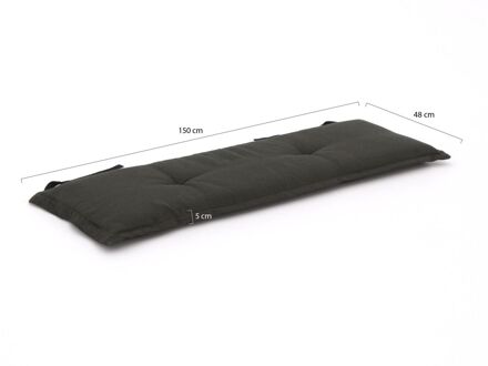 Bankkussen - Rib black - 150x48 - Zwart