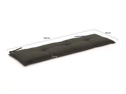 Bankkussen - Rib Black - 180x48 - Zwart