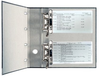 Bankordner Leitz A4 75mm 2 mechanieken karton zwart Grijs