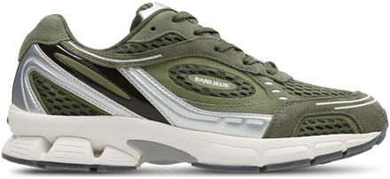 Banlieue The Runner Sneakers Heren - Olijf - Maat 41 - Mesh/Synthetisch Olive