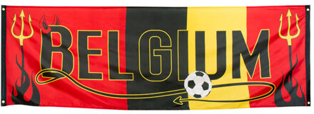 Banner Belgie - 220 cm - EK/WK voetbal - supporters - vlag