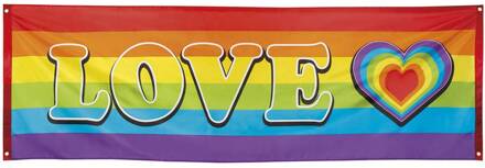 Banner Regenboog Love 74x220cm Multikleur - Print