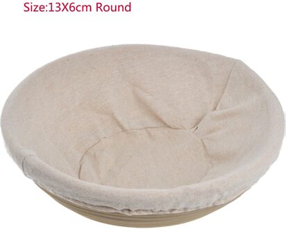 Banneton Proofing Brood Mand Ronde Ovale Bakken Cake Pannen Proving Rotan Brood Mand Gisting Met Doek Bag 13X6cm ronde