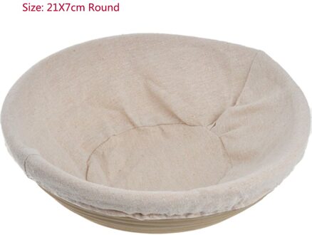 Banneton Proofing Brood Mand Ronde Ovale Bakken Cake Pannen Proving Rotan Brood Mand Gisting Met Doek Bag 21X7cm ronde