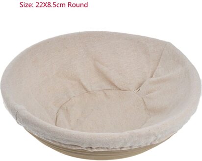 Banneton Proofing Brood Mand Ronde Ovale Bakken Cake Pannen Proving Rotan Brood Mand Gisting Met Doek Bag 22X8.5cm ronde