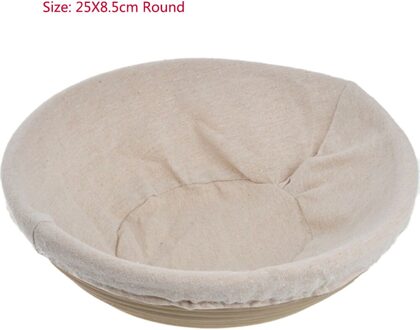 Banneton Proofing Brood Mand Ronde Ovale Bakken Cake Pannen Proving Rotan Brood Mand Gisting Met Doek Bag 25X8.5cm ronde