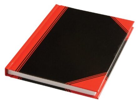 Bantex Notitieboek zwart/rood A6 lijn 60gr 96vel