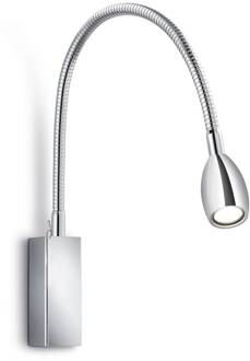 Banu LED wandlamp met schakelaar, chroom, 30 cm