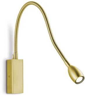 Banu LED wandlamp met schakelaar, messing, 30 cm mat messing