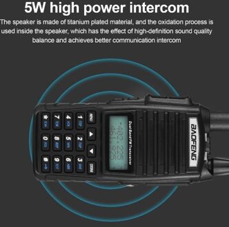 BAOFENG UV-82 Two Way Radio Dual PTT Key Transmission Dual Band Dual-Reception Handheld Transceiver Anti-interference Noise Reduction Strong Confidentiality Long Range Walkie Talkie with Flash Light Emergency Alarm 1800mAh Rechargeable Battery Charging Ba