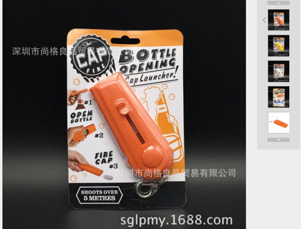 Bar Bier Plastic Fun Vliegende Flesopener Keuken Creatieve Tool Key Ring Oranje