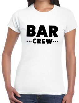 Bar crew / personeel tekst t-shirt wit dames S