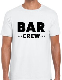 Bar crew / personeel tekst t-shirt wit heren 2XL