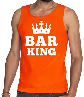 Bar King mouwloos shirt / tanktop oranje heren M - Feestshirts