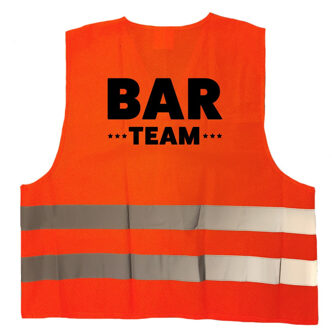 Bar team vest / hesje oranje met reflecterende strepen voor volwassenen - personeel - horeca veiligheidshesjes / veiligheidsvesten