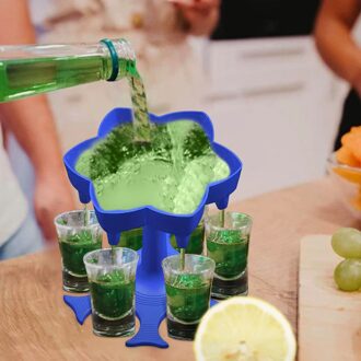 Bar Tool Wijn Drank Distributeur 6 Borrelglas Dispenser Houder Dispenser Voor Vullen Vloeistoffen Shots Doseer BU met 6 cups