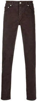 Barba Slim Fit Jeans, 97% Katoen, 3% Elastaan Barba , Brown , Heren - W33,W36
