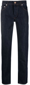 Barba Slim Fit Jeans, 99% Katoen, 1% Elastaan Barba , Blue , Heren - W40,W36
